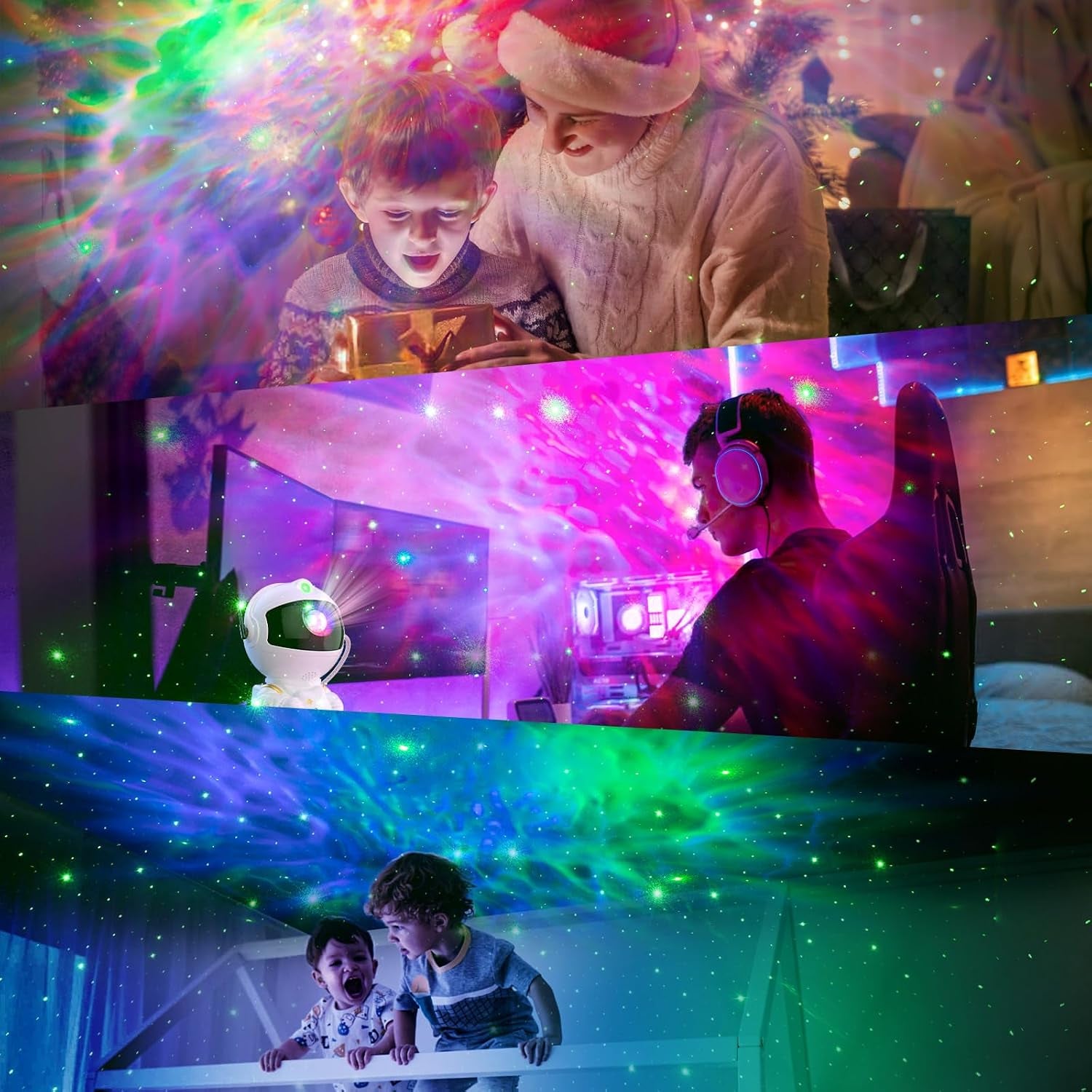 Proyector De Cielo Estrellado Astronauta, Proyector Galaxy LED Con Mando a Distancia, 8 Modos De Nebular, Rotación De 360°, Lámpara Para Niños Y Adultos, Dormitorio